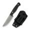 Ніж фіксований туристичний Weknife Notchline, (8.7 см) CPM S35VN /Carbon Fiber чорний з чохлом