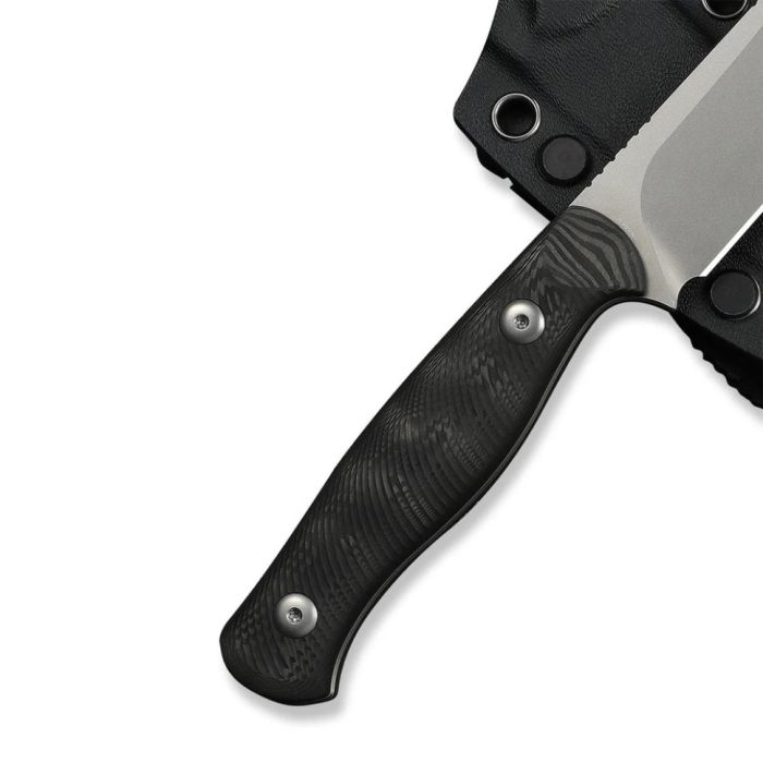 Ніж фіксований туристичний Weknife Notchline, (8.7 см) CPM S35VN /Carbon Fiber чорний з чохлом