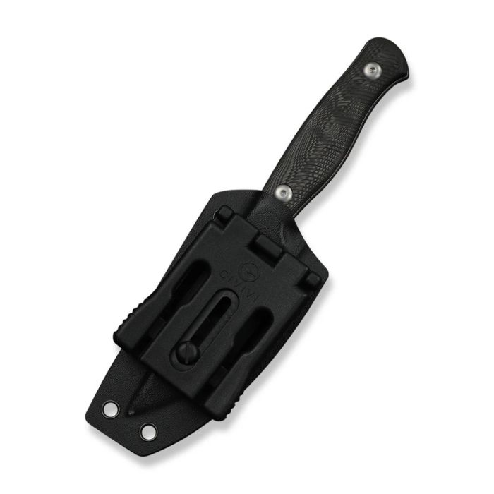 Ніж фіксований туристичний Weknife Notchline, (8.7 см) CPM S35VN /Carbon Fiber чорний з чохлом