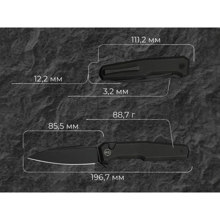 Ніж складаний туристичний Weknife Dressytak (8.6 см) Bohler M390 / Titanium чорний