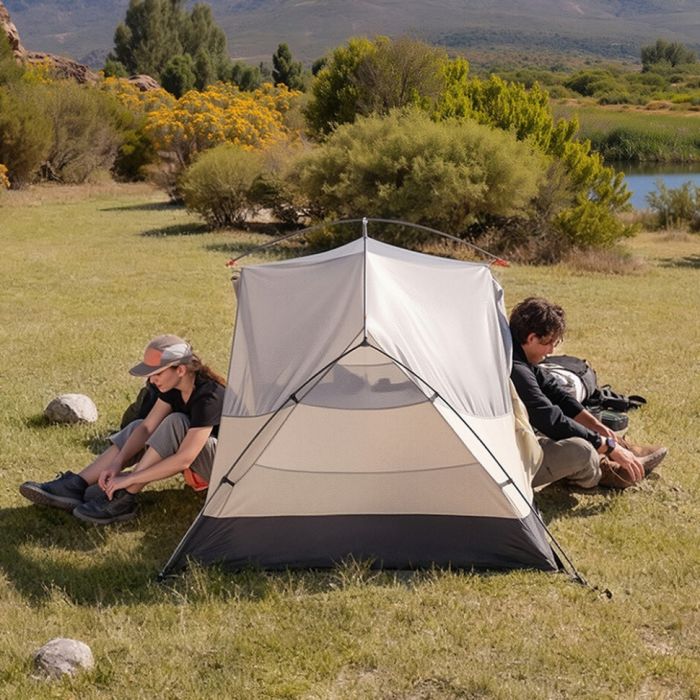 Намет надлегкий двомісний  з футпринтом Naturehike Mongar CNK2550WS037, 20D, сiрий