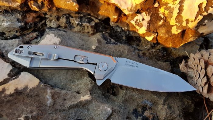 Ніж складаний туристичний Ruike P135-SF, (9.2 см) 14C28N / steel 420 сірий