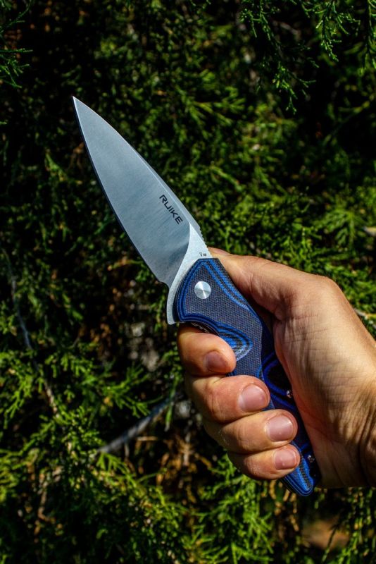 Ніж складаний туристичний Ruike Fang P105-Q, (9.2 см) 14C28N / G10 синій