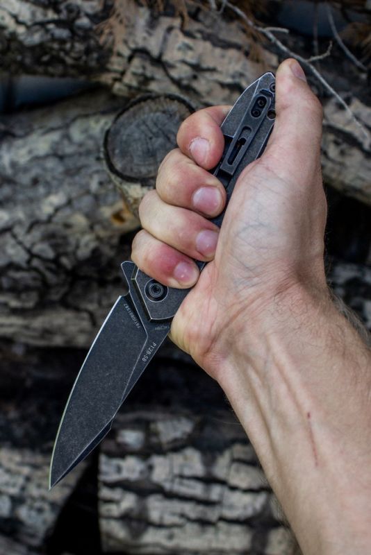 Ніж складаний туристичний Ruike P128-SB, (9.3 см) 14C28N / 3cr14n чорний