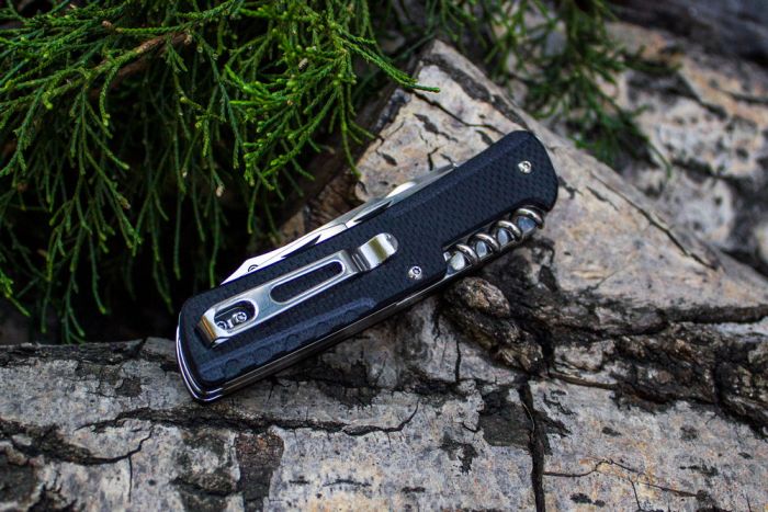 Багатофункціональний ніж Ruike Trekker LD21-B, (8.5 см) 12C27 / G10 чорний, 12 інстр.