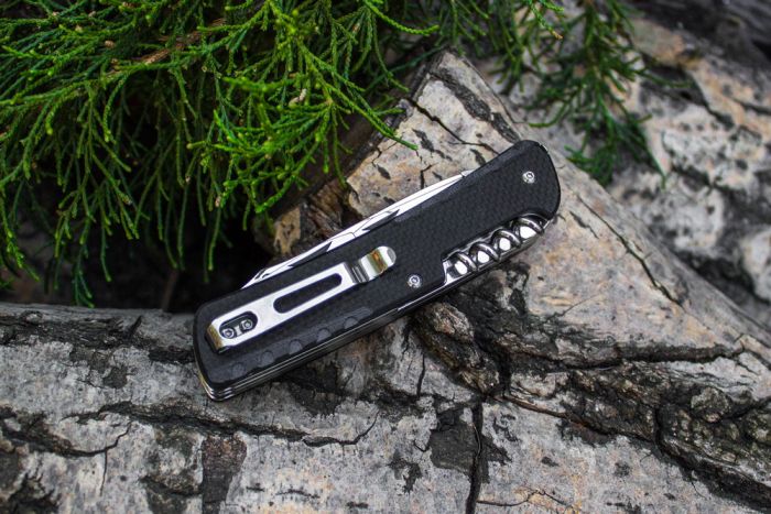 Багатофункціональний ніж Ruike Trekker LD32-B, (8.5 см) 12C27 / G10 чорний, 11 інстр.