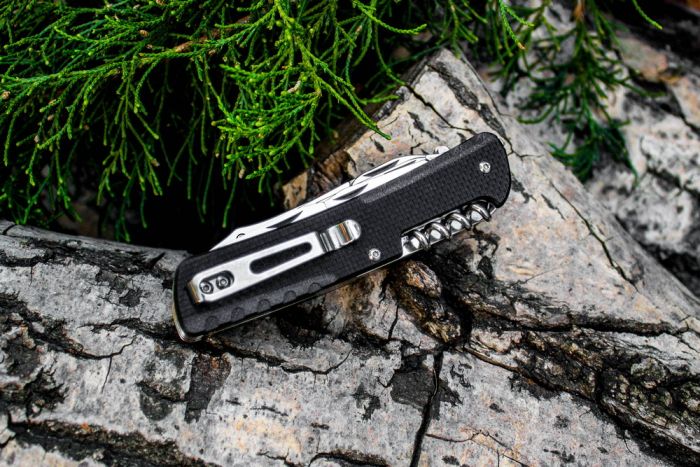 Багатофункціональний ніж Ruike Trekker LD41-B, (8.5 см) 12C27 / G10 чорний, 22 інстр.