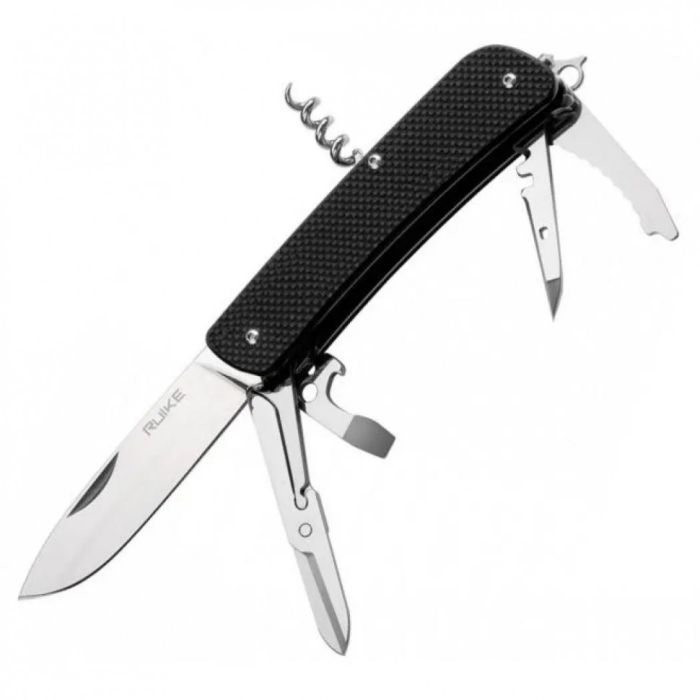 Багатофункціональний ніж Ruike Criterion L31, (8.5 см) 12C27 / G10 чорний, 18 інстр.