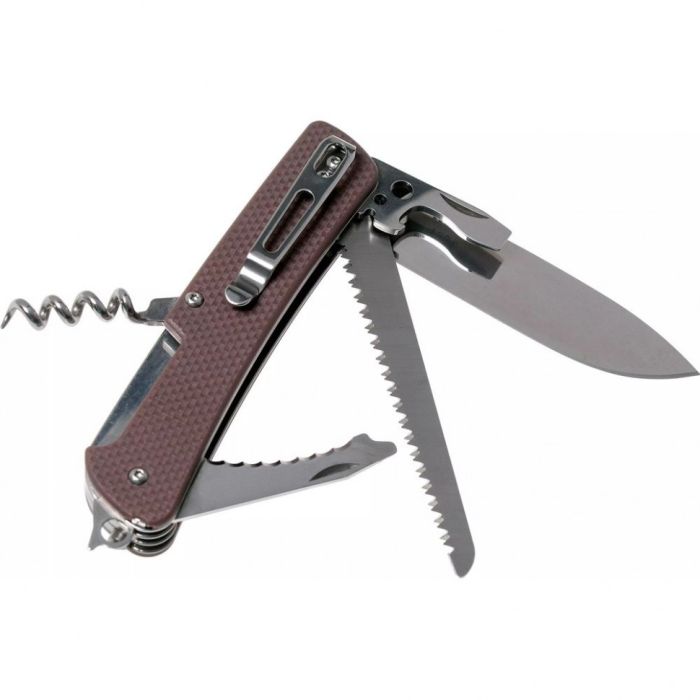 Багатофункціональний ніж Ruike Criterion L32, (8.5 см) 12C27 / G10 коричневий, 13 інстр.