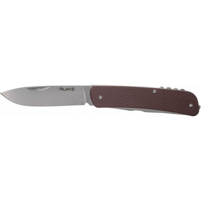 Багатофункціональний ніж Ruike Criterion L32, (8.5 см) 12C27 / G10 коричневий, 13 інстр.