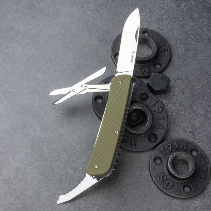 Багатофункціональний ніж Ruike Criterion L31, (8.5 см) 12C27 / G10 зелений, 18 інстр.