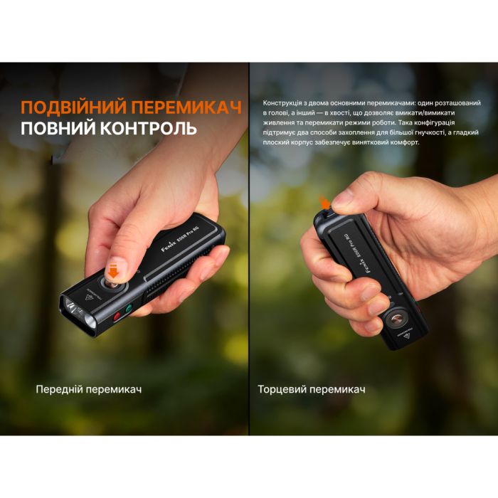 Ліхтар наключний Fenix E06R PRO RG, зелений