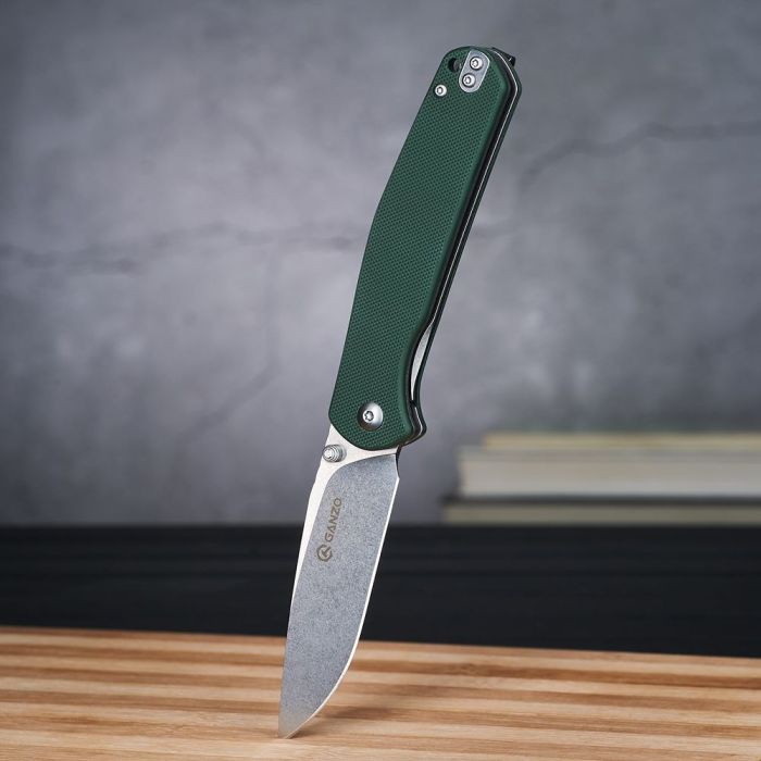 Ніж складаний туристичний Ganzo G6804 (8.9 см) 8CR14 / G10 зелений
