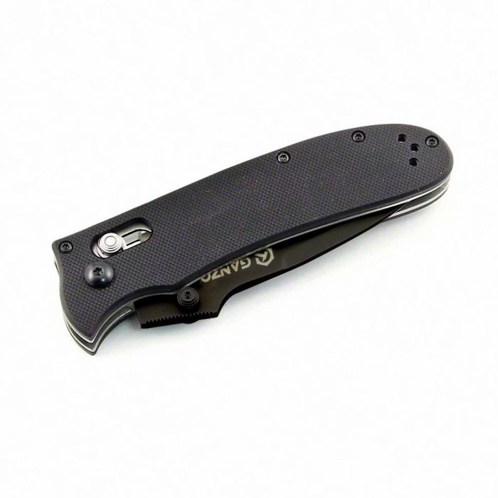 Ніж складаний туристичний Ganzo G704 (8.6 см) 440C / G10 чорний, чорний клинок