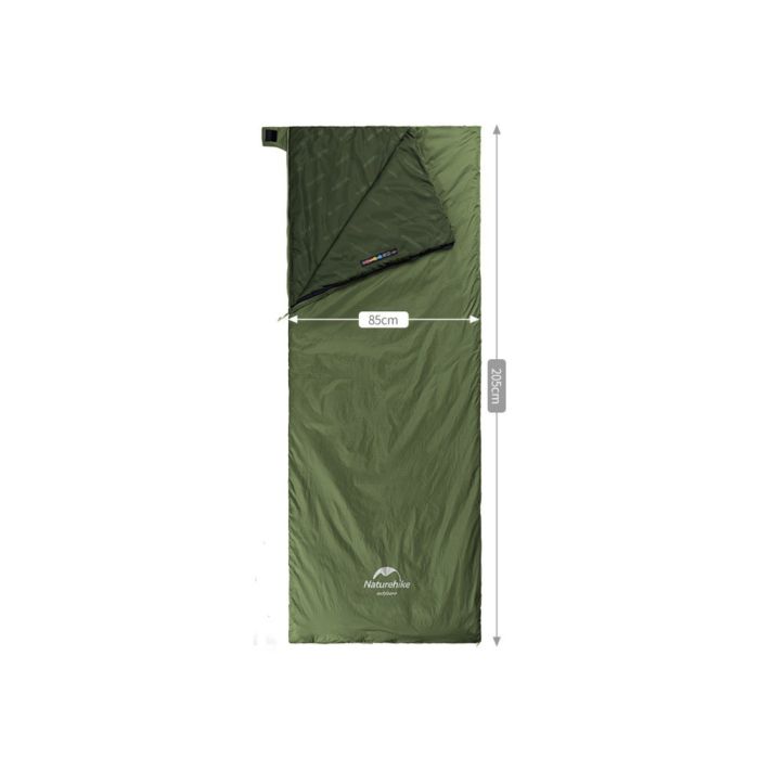 Спальник надлегкий Naturehike Summer LW180 NH21MSD09 лівий, (15°C), p-p XL, зелений