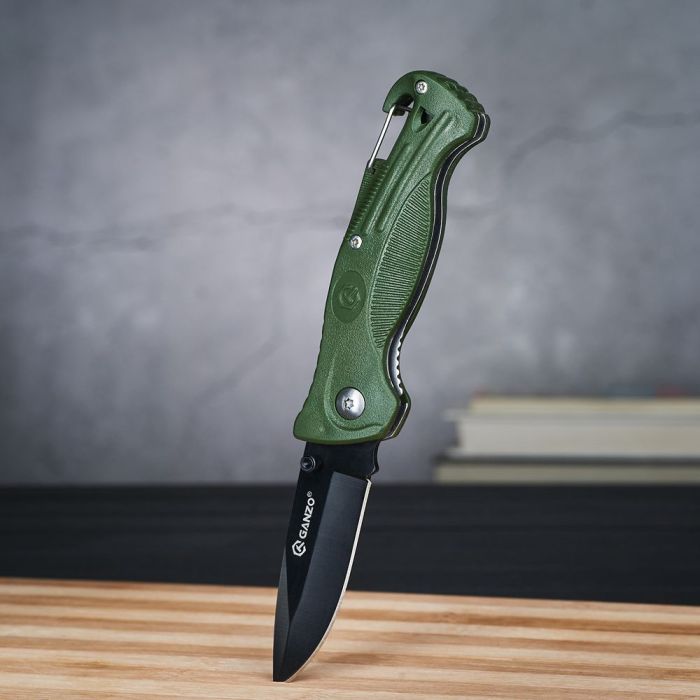 Ніж складаний кишеньковий Ganzo G611 (7.5 см) 420C / пластик зелений