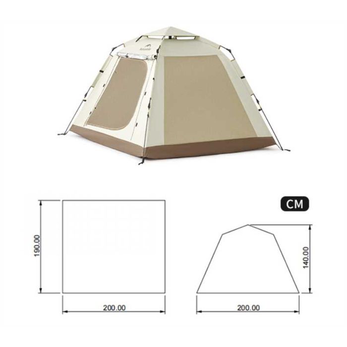 Тент для кемпінгу Naturehike CNK2450WS021, бежевий