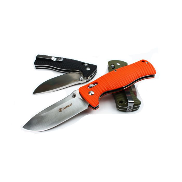Ніж складаний туристичний Ganzo G720 (9 см) 440C / G10 помаранчевий