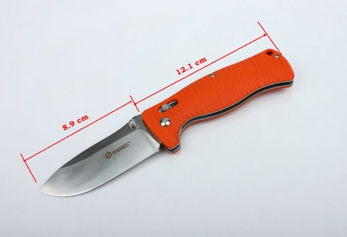 Ніж складаний туристичний Ganzo G720 (9 см) 440C / G10 помаранчевий