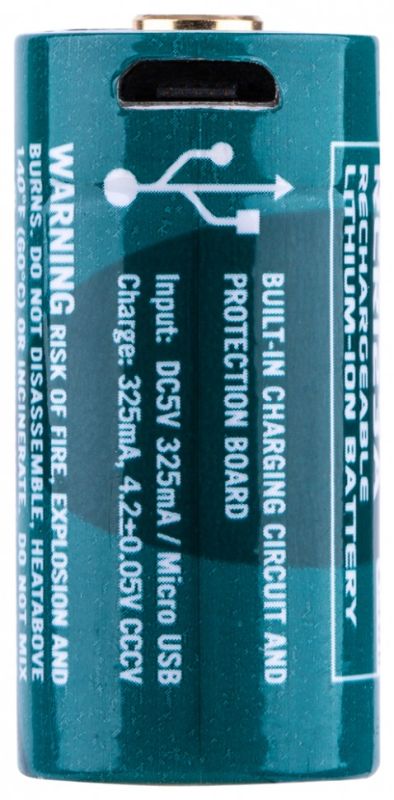 Акумулятор Olight RCR123 (16340) із зарядним портом micro-USB