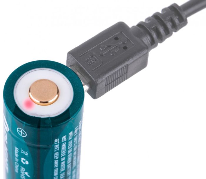 Акумулятор Olight RCR123 (16340) із зарядним портом micro-USB