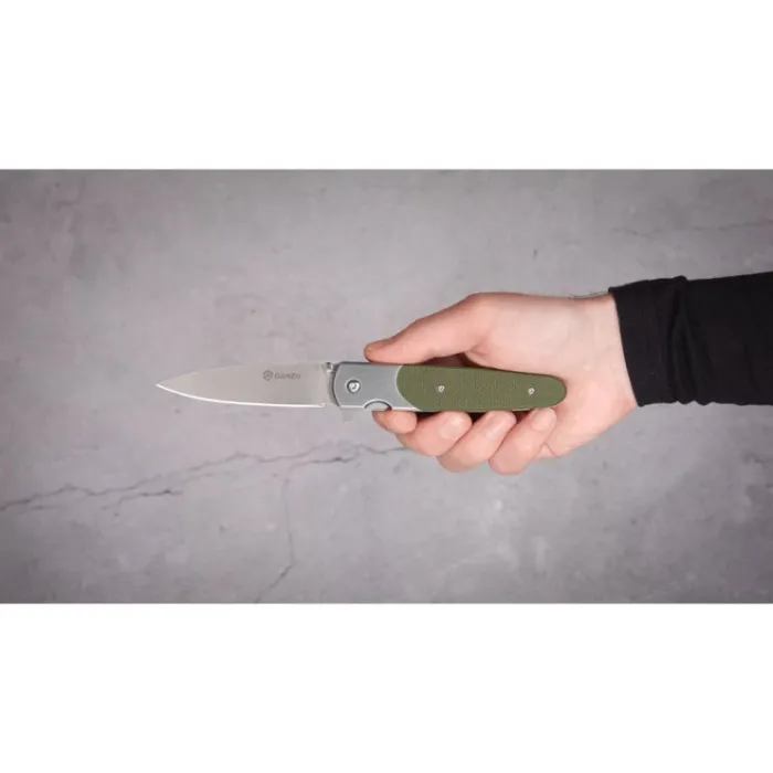 Ніж складаний туристичний Ganzo G743-1 (8.7 см) 440C гладкий / G10 зелений