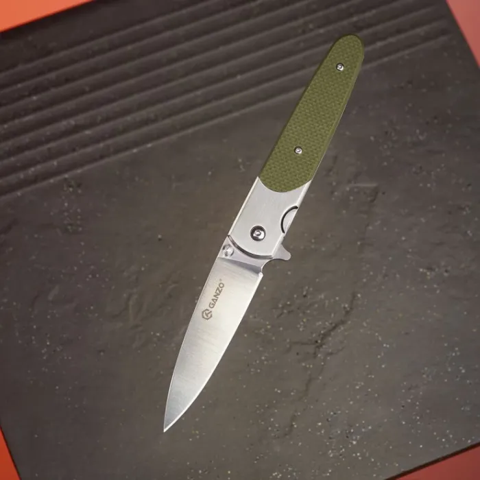 Ніж складаний туристичний Ganzo G743-1 (8.7 см) 440C гладкий / G10 зелений