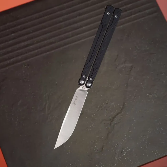 Нiж метелик (балiсонг) Ganzo G766 (8.9 см) 440С / G10 чорний