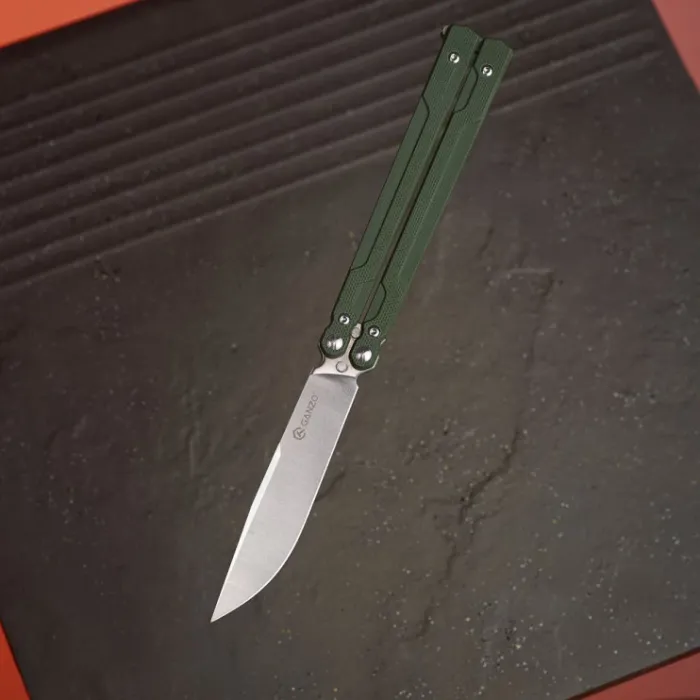 Нiж метелик (балiсонг) Ganzo G766 (8.9 см) 440С / G10 зелений