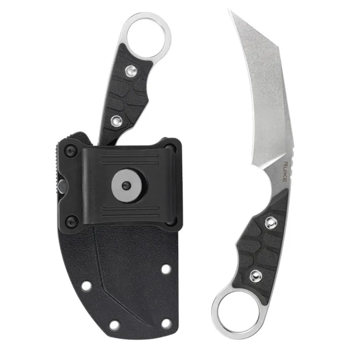 Ніж фіксований туристичний Ruike FS68, (8.6 см) 14C28N / G10 чорний