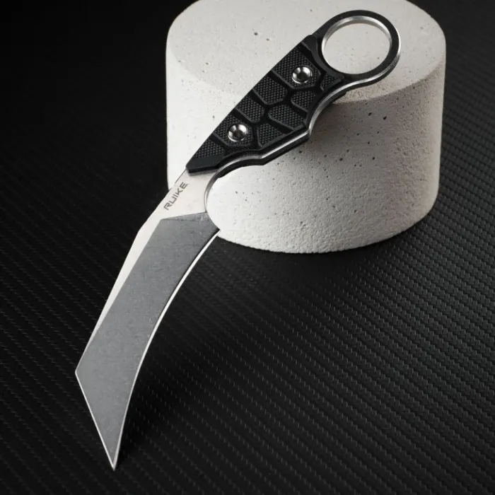 Ніж фіксований туристичний Ruike FS68, (8.6 см) 14C28N / G10 чорний