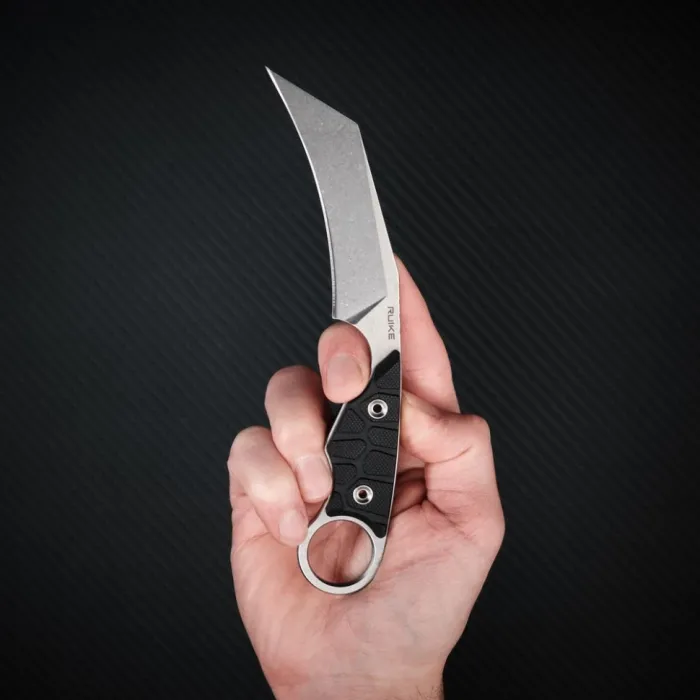 Ніж фіксований туристичний Ruike FS68, (8.6 см) 14C28N / G10 чорний