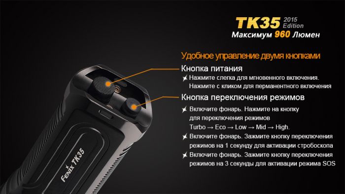 Ліхтар ручний Fenix TK35 2015 L2U2