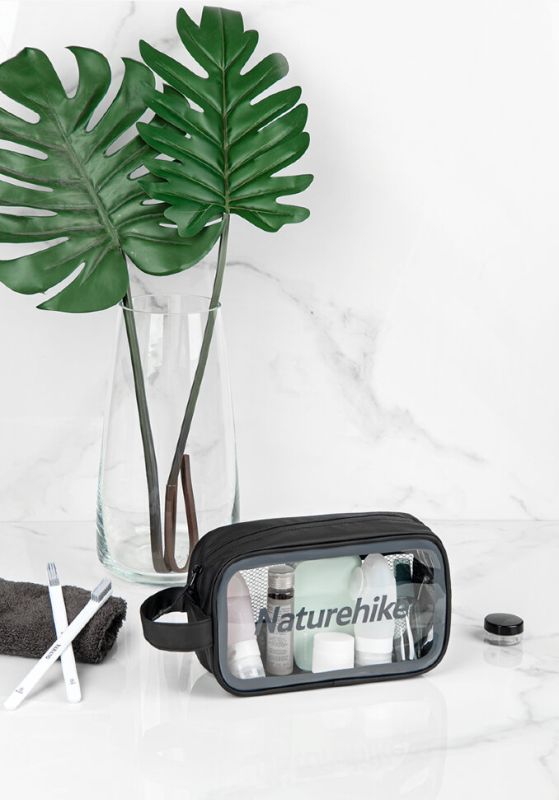 Косметичка портативна водонепроникна Naturehike NH20SN007, Розмір М, чорна прозора