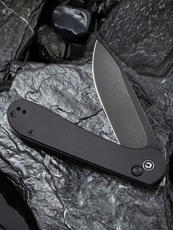 Ніж складаний туристичний Civivi Elementum Pocket, (8.9 см) 14C28N / G10 чорний 