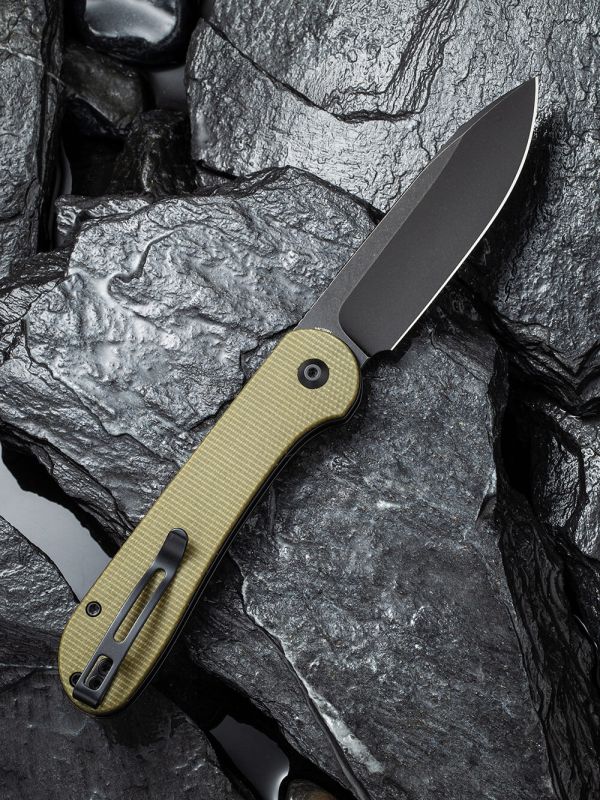 Ніж складаний туристичний Civivi Elementum Pocket, (8.9 см) 14C28N / Micarta оливковий