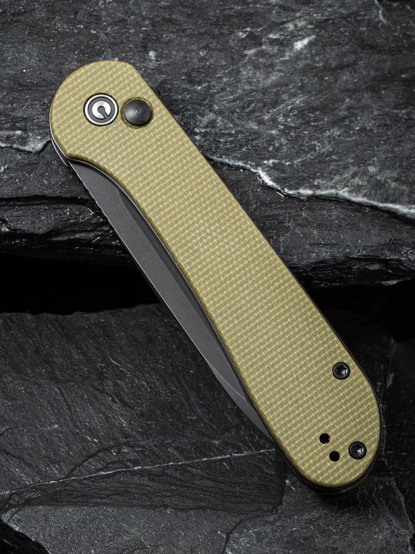 Ніж складаний туристичний Civivi Elementum Pocket, (8.9 см) 14C28N / Micarta оливковий