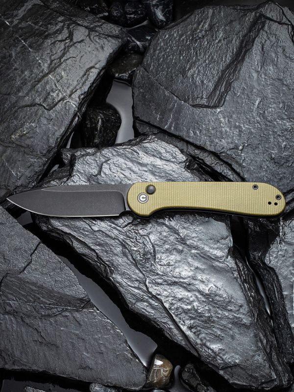 Ніж складаний туристичний Civivi Elementum Pocket, (8.9 см) 14C28N / Micarta оливковий