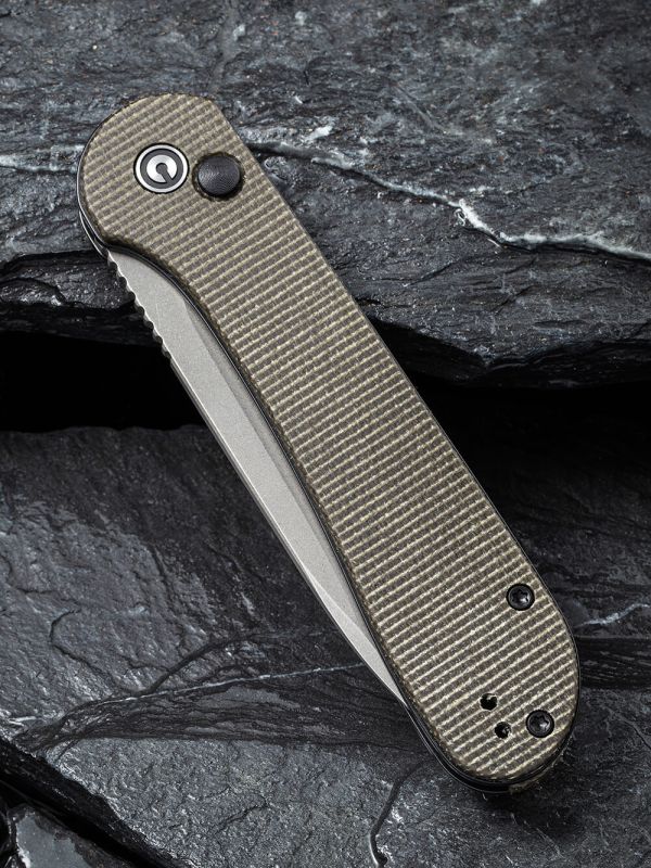 Ніж складаний туристичний Civivi Elementum Pocket, (8.9 см) 14C28N / Micarta сірий