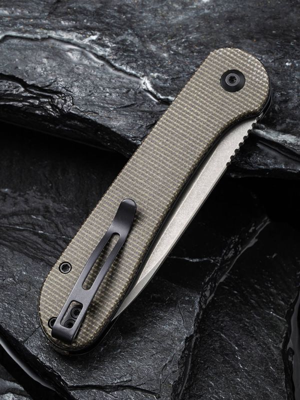 Ніж складаний туристичний Civivi Elementum Pocket, (8.9 см) 14C28N / Micarta сірий