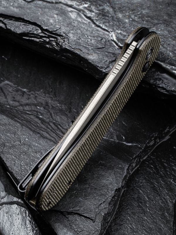 Ніж складаний туристичний Civivi Elementum Pocket, (8.9 см) 14C28N / Micarta сірий