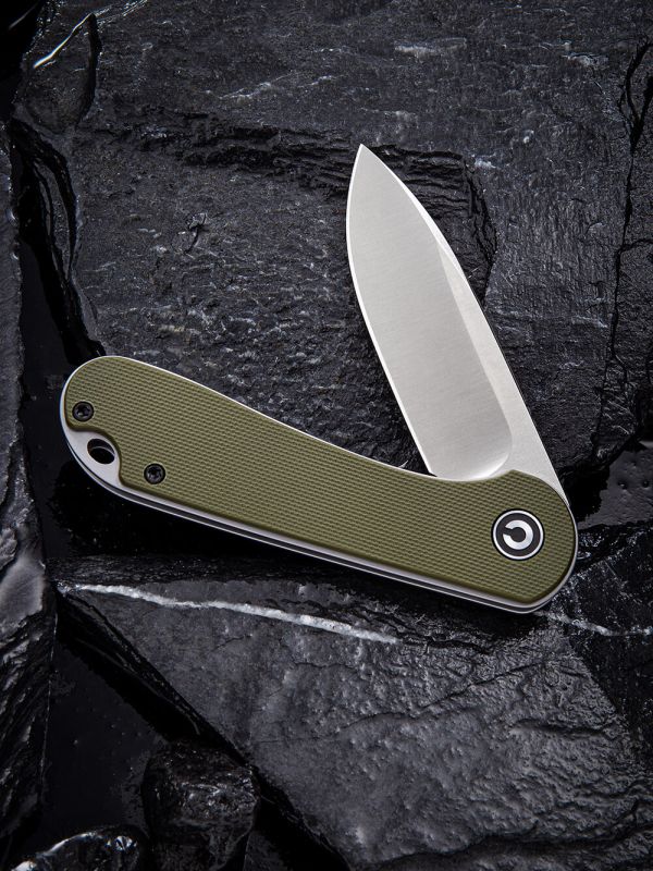 Ніж складаний кишеньковий Civivi Elementum, (7.5 см) D2 / G10 оливковий
