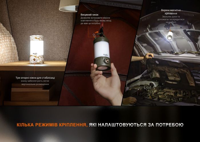 Ліхтар кемпінговий Fenix CL26R Pro, сірий камуфляж