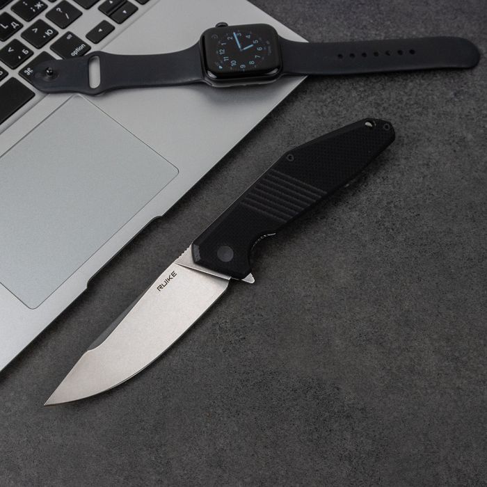 Ніж складаний туристичний Ruike D191-B, (9.2 см) 8Cr13Mov / G10 + steel 420 чорний