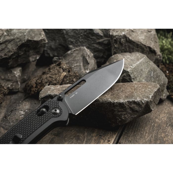 Ніж складаний туристичний Ganzo G768PT (8.8 см) D2 / G10 чорний, чорний клинок