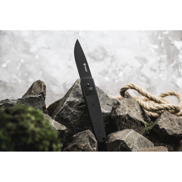 Ніж складаний туристичний Ganzo G721В (8.5 см) 440C / G10 чорний, чорний клинок