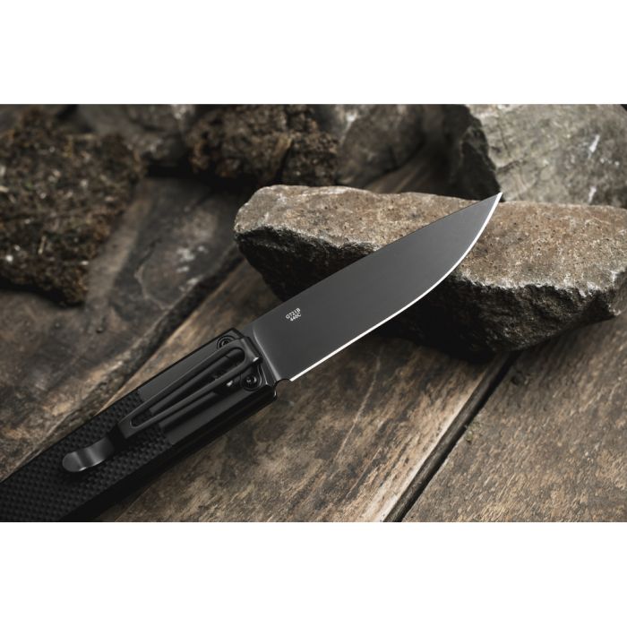 Ніж складаний туристичний Ganzo G721В (8.5 см) 440C / G10 чорний, чорний клинок
