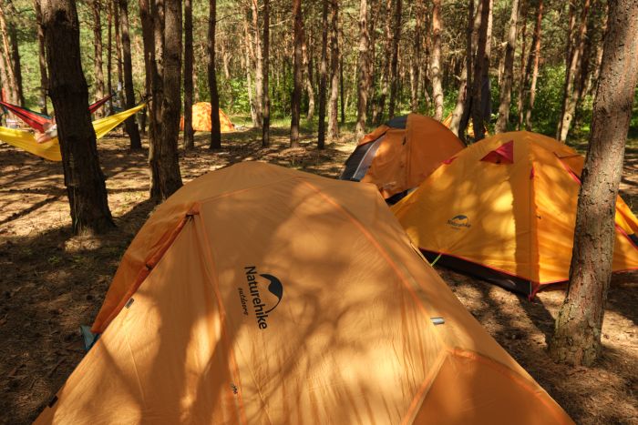 Намет надлегкий двомісний  з футпринтом Naturehike Star-River 2 Updated NH17T012-T, 210T, помаранчевий