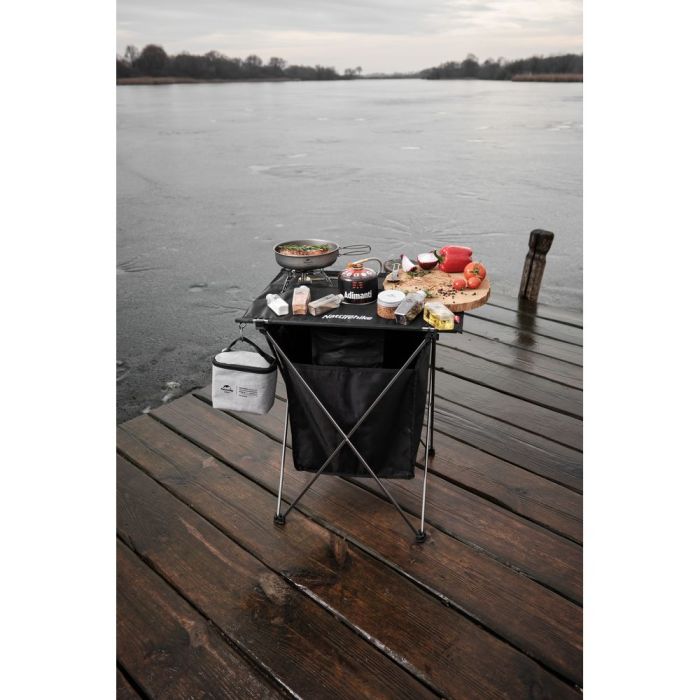 Стіл розкладний  з коробкою для зберігання Naturehike NH19JJ084, 1680D Oxford / алюміній, чорний