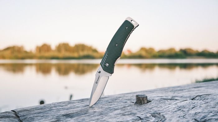 Ніж складаний туристичний Ganzo G618 (8 см) 440C / ABS  зелений